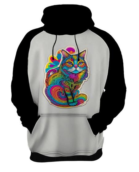 Imagem de Moletom Casaco Rave Gato Psicodélico Good Vibe Psicodelia 9