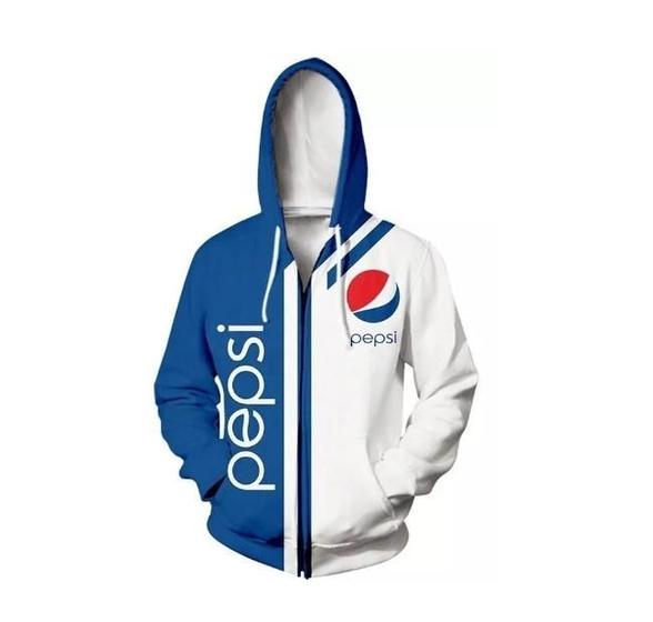 Imagem de Moletom Casual com Zíper e Estampa Pepsi