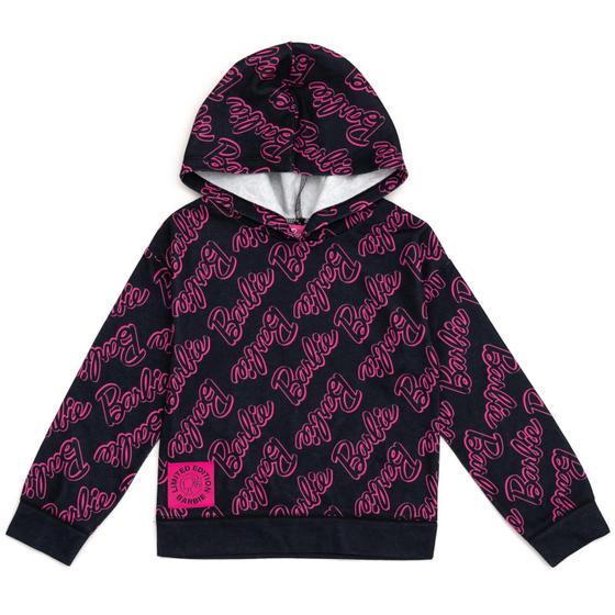 Imagem de Moletom com Capuz Barbie para Meninas - Tamanho 4 - Com Logotipo Rosa