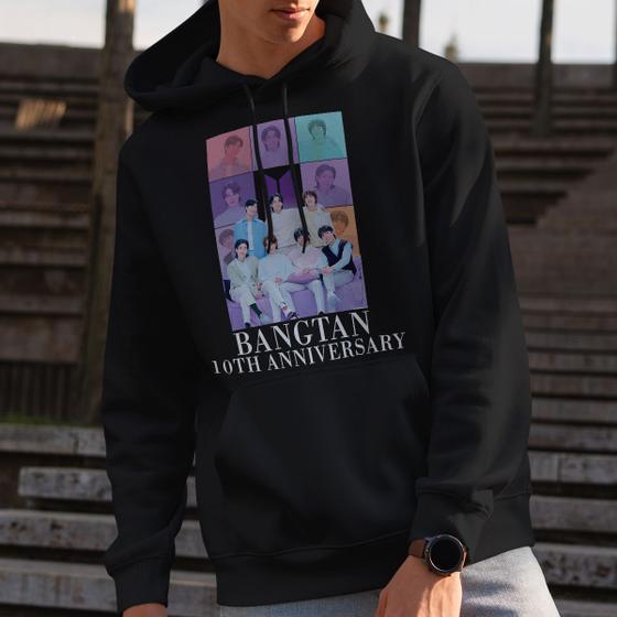 Imagem de Moletom Com Capuz Bts10th Anniversary Integrantes Bangtan Boy Grupo Kpop Coreanos Versao The Eras Tour Blusa De Frio Uni