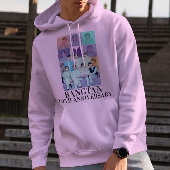 Imagem de Moletom Com Capuz Bts10th Anniversary Integrantes Bangtan Boy Grupo Kpop Coreanos Versao The Eras Tour Blusa De Frio Uni