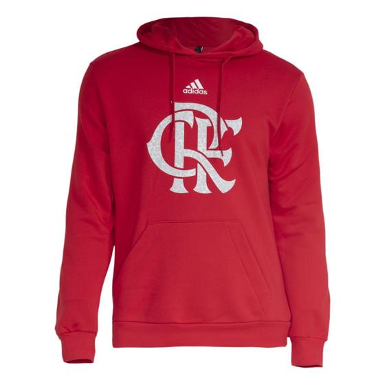 Imagem de Moletom Com Capuz Flamengo Adidas DNA Cor: Vermelho - Tamanho: M