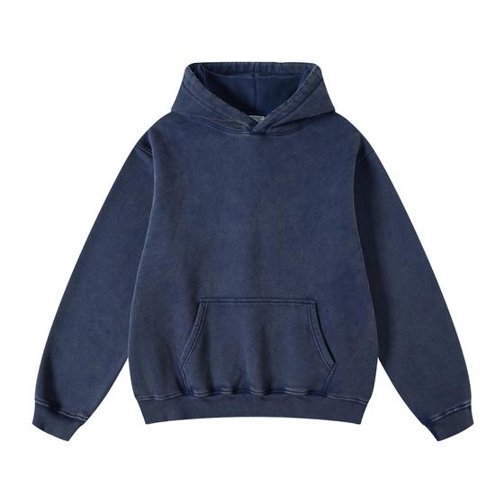 Imagem de Moletom com capuz hathne masculino de grandes dimensões vintage azul marinho