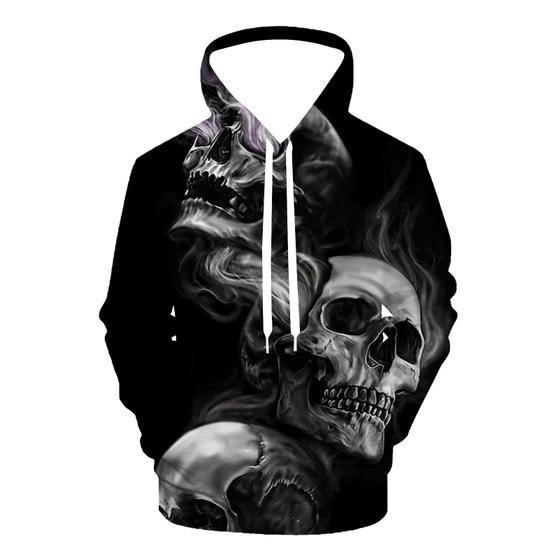 Imagem de Moletom com capuz QierDesign Skull 3D Print para homens