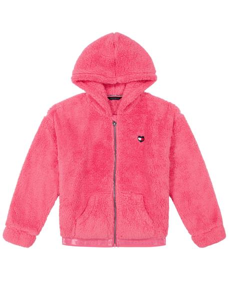 Imagem de Moletom com capuz Tommy Hilfiger para meninas rosa Minky 3T