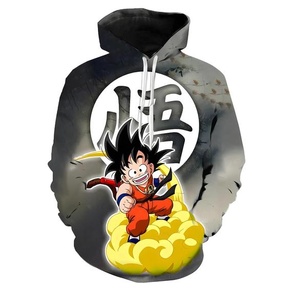 Moletom Com Capuz Unissex 3D Dragon Ball Super Com Estampa Digital