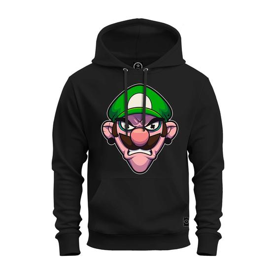 Imagem de Moletom Confortável Premium Blusa De Frio Algodão Canguru Bigode Verde