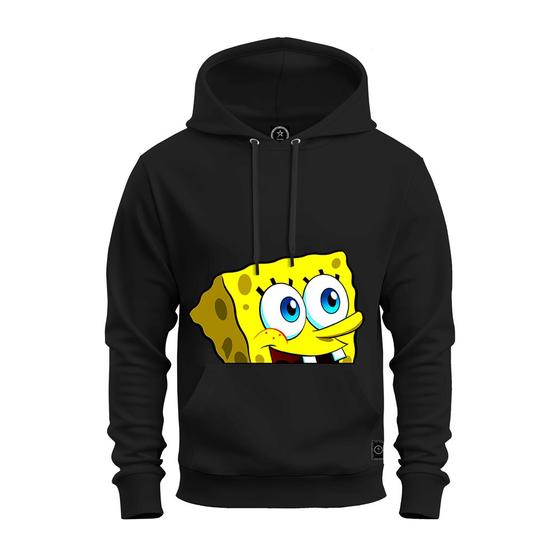 Imagem de Moletom Confortável Premium Blusa De Frio Algodão Canguru Bob Esponja