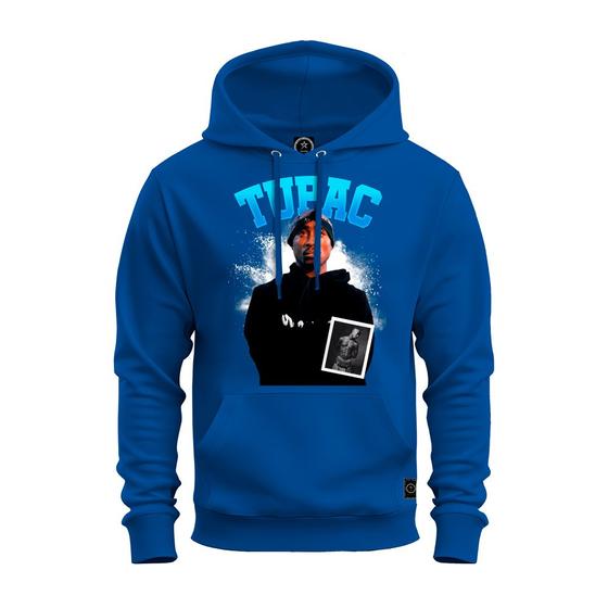 Imagem de Moletom Confortável Premium Blusa De Frio Algodão Canguru Tupac Foto