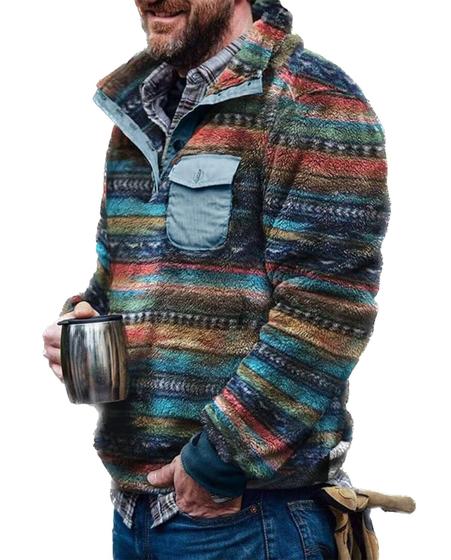 Imagem de Moletom Costaric Fuzzy Sherpa Fleece Western Aztec Print