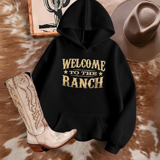 Imagem de Moletom Country Blusa de Frio Unissex Estamp Welcome To The Ranch Inverno Estilo Roça Boiadeira Rode