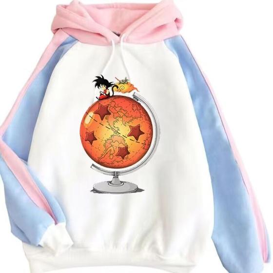 Imagem de Moletom Dragon Ball Z com Design de Bloqueio de Cores - Goku