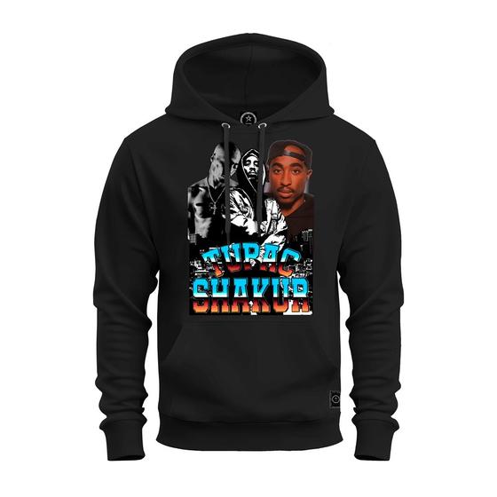 Imagem de Moletom Estampado Blusa De Frio Canguru Confortável Tupac City