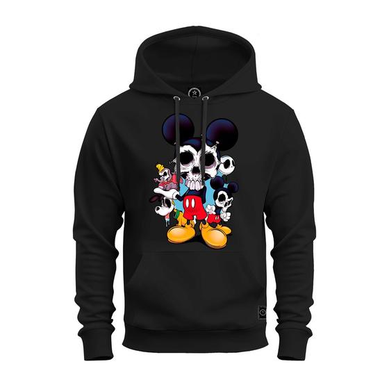 Imagem de Moletom Estampado Confortável Blusa De Frio Inverno Mickey Caveira