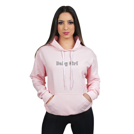 Imagem de Moletom Fem Flanelado com Capuz Blusa de Frio Baby Girl