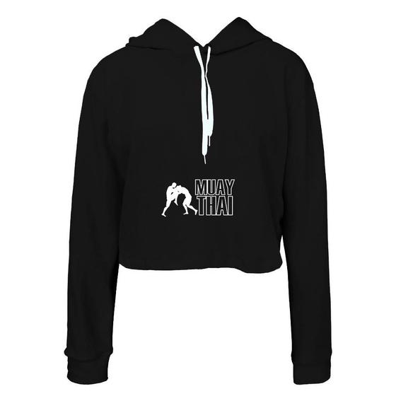 Imagem de Moletom Feminino Cropped Capuz Frio Muay Thai Casual