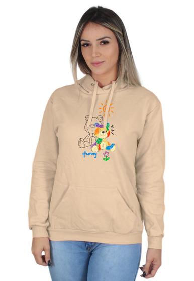 Imagem de Moletom Feminino Estampado Casual Blusa de Frio Urso Funny