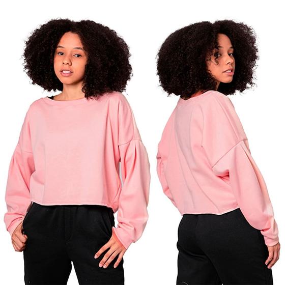 Imagem de Moletom Feminino Fechado Cropped Gola Careca