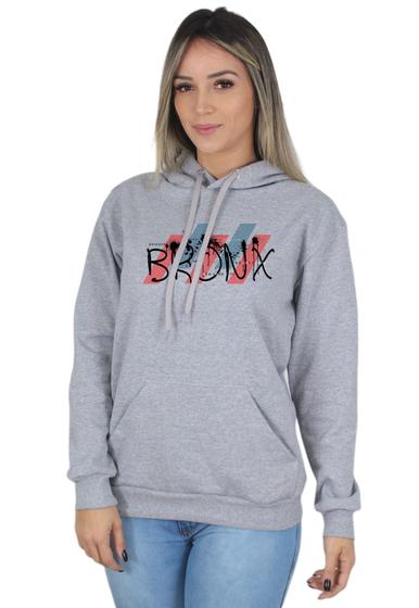 Imagem de Moletom Feminino Flanelado Blusa de Frio Casual Bronx