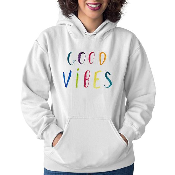 Imagem de Moletom Feminino Good Vibes Cores - Foca na Moda