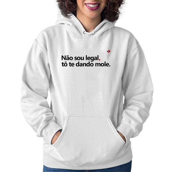 Moletom Feminino Não sou legal, tô te dando mole - Branco - Foca na Moda Menor preço em Moletom Feminino Não sou legal, tô te dando mole - Branco - Foca na Moda