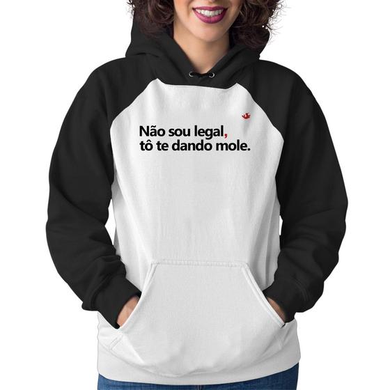 Moletom Feminino Não sou legal, tô te dando mole - Branco/Preto - Foca na Moda Menor preço em Moletom Feminino Não sou legal, tô te dando mole - Branco/Preto - Foca na Moda