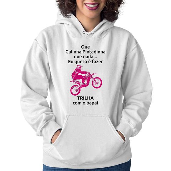 Imagem de Moletom Feminino Trilha com o papai (moto rosa) - Foca na Moda