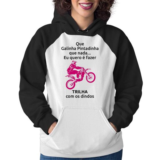 Imagem de Moletom Feminino Trilha com os dindos (moto rosa) - Foca na Moda