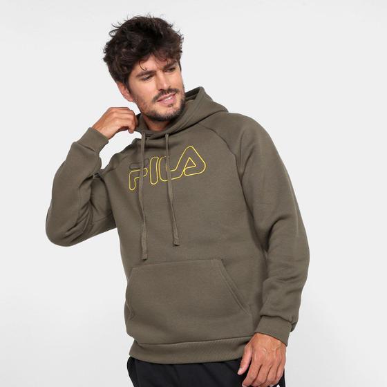 Moletom Fila Letter Outline c/ Capuz Masculino Menor preço em Moletom Fila Letter Outline c/ Capuz Masculino