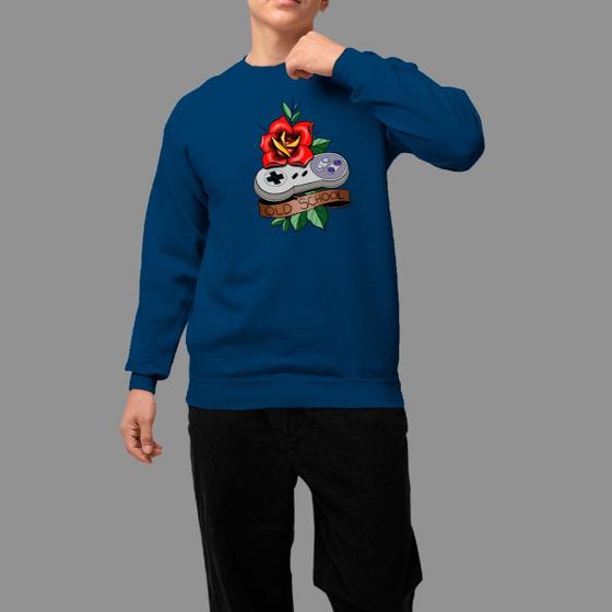 Imagem de Moletom Gola Careca Algodão Moda De Rua Inverno Blusa De Frio Tecido Macio Niten Rosa