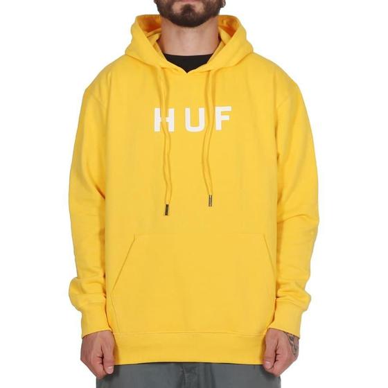 Imagem de Moletom Huf Essentials Og Logo Canguru Amarelo