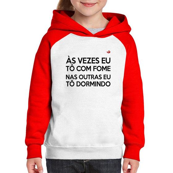 Imagem de Moletom Infantil Às vezes eu tô com fome, nas outras eu tô dormindo - Foca na Moda