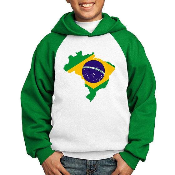 Imagem de Moletom Infantil Bandeira Brasil Mapa - Foca na Moda