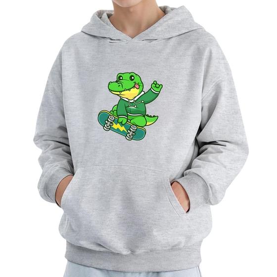 Imagem de Moletom Infantil Canguru Menino Estampa Jacaré Skate