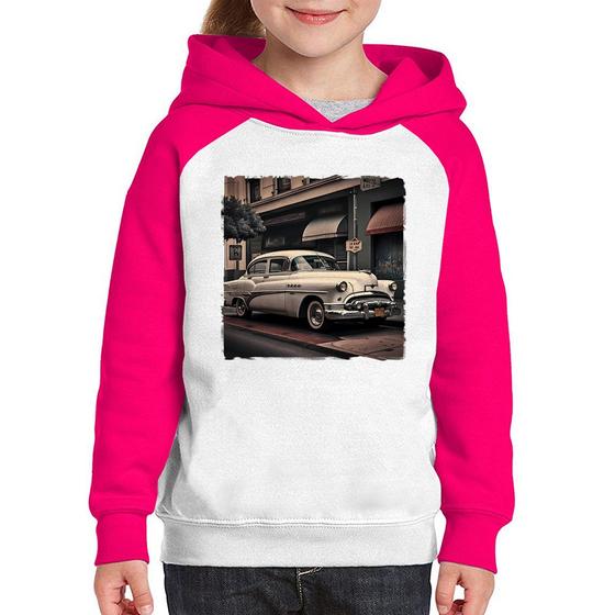 Imagem de Moletom Infantil Carro retrô branco - Foca na Moda