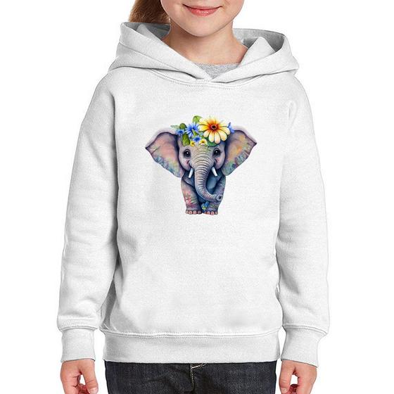 Imagem de Moletom Infantil Elefante E Flores - Foca na Moda