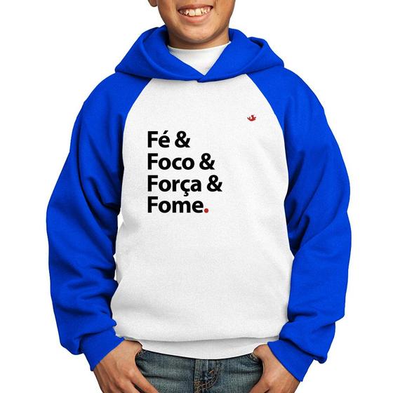 Imagem de Moletom Infantil Fé & Foco & Força & Fome - Foca na Moda