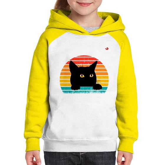Imagem de Moletom Infantil Gato Vintage Sunset - Foca na Moda