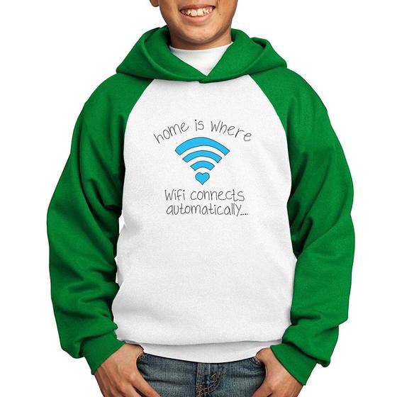 Imagem de Moletom Infantil Home Is Where Wifi Connects Automatically - Foca na Moda