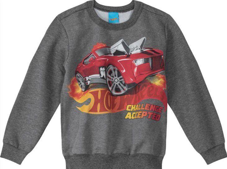 Imagem de Moletom Infantil Hot Wheels Cinza - Malwee