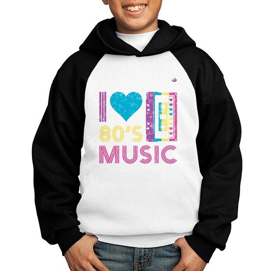 Imagem de Moletom Infantil I love 80's music - Foca na Moda