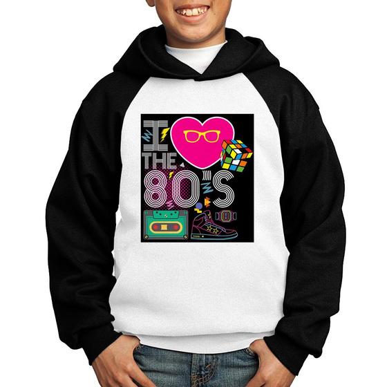 Imagem de Moletom Infantil I Love the 80's - Foca na Moda