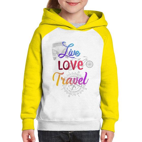 Imagem de Moletom Infantil Live Love Travel - Foca na Moda