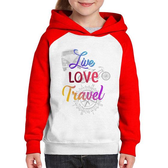 Imagem de Moletom Infantil Live Love Travel - Foca na Moda