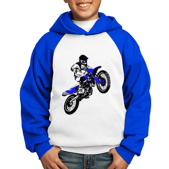 Imagem de Moletom Infantil Motocross Jump Azul - Foca na Moda