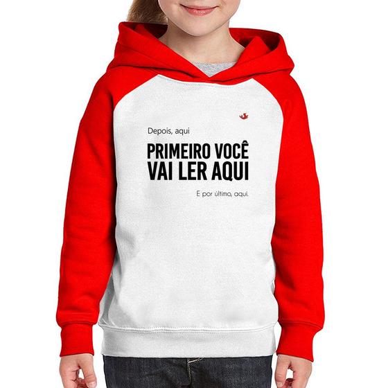 Imagem de Moletom Infantil Primeiro você vai ler aqui - Foca na Moda