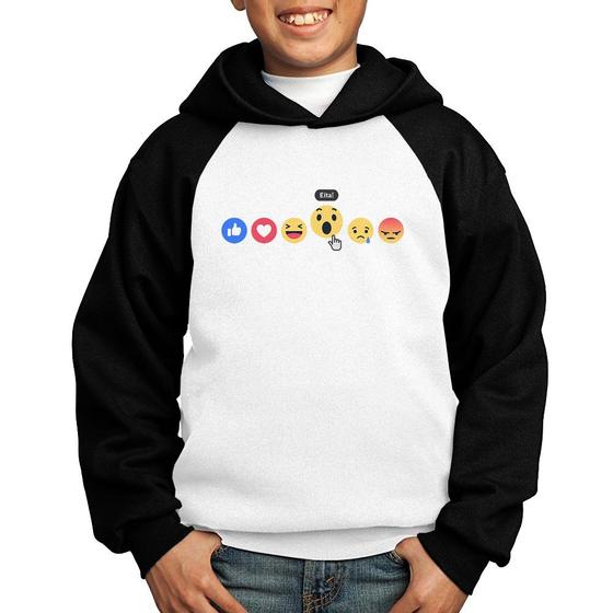 Imagem de Moletom Infantil Reações Facebook Eita! - Foca na Moda