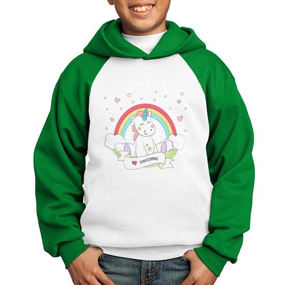 Imagem de Moletom Infantil Unicórnio Arco Íris - Foca na Moda