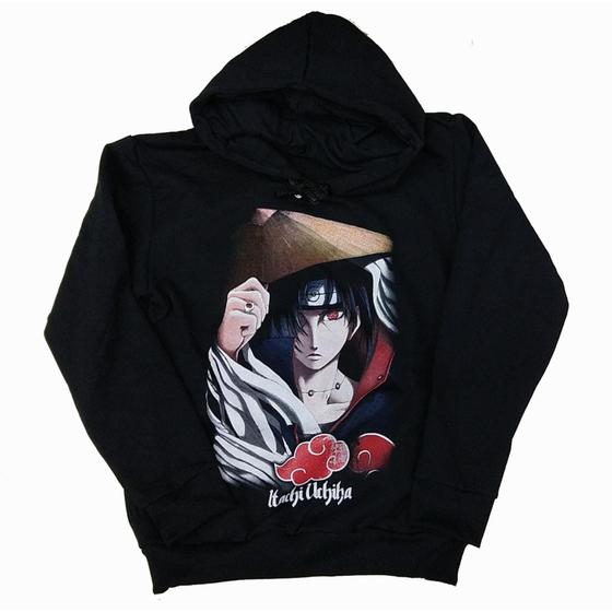 Imagem de Moletom Itachi Uchiha Blusa Frio Anime Naruto Preta Hcd543 RCH