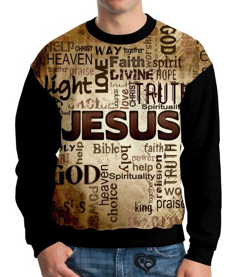 Imagem de Moletom Jesus Adulto Gospel criativa UNISSEX Roupa blusa A